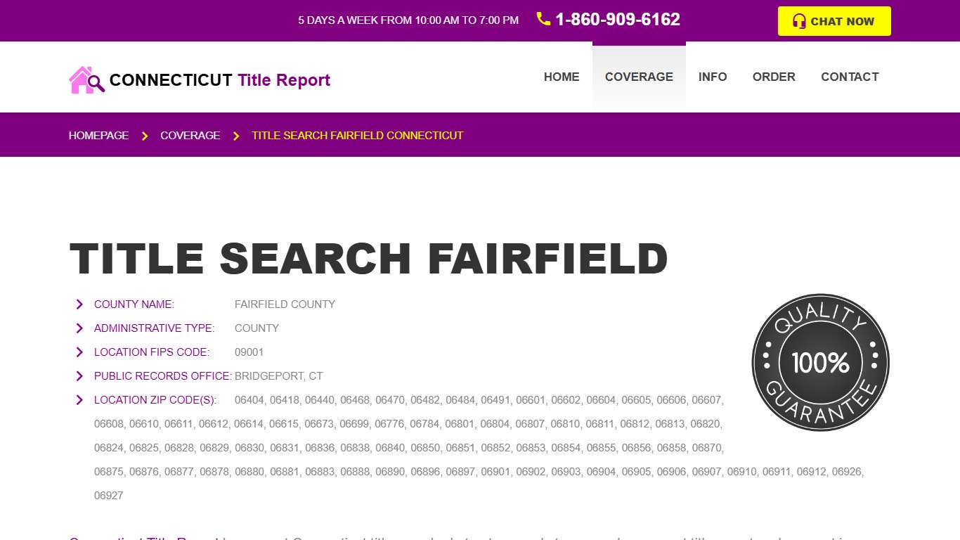 Title Search Fairfield, CT - Property Records Research & Reports